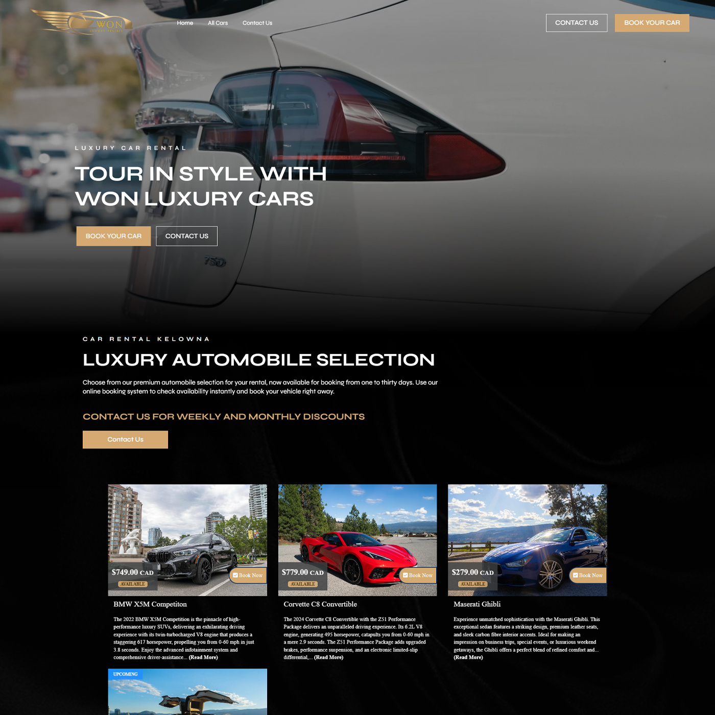 a car rental website made by wordpress expert developer