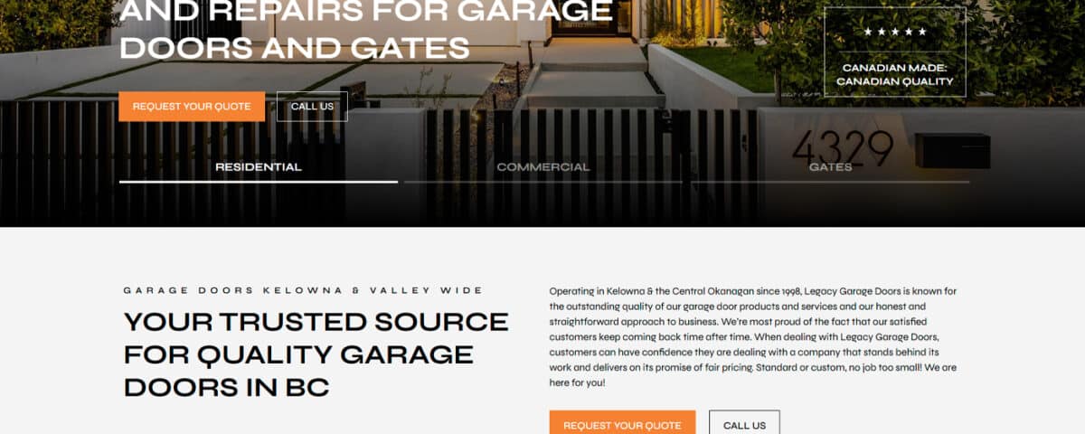 a garage door website made by wordpress expert in the philippines